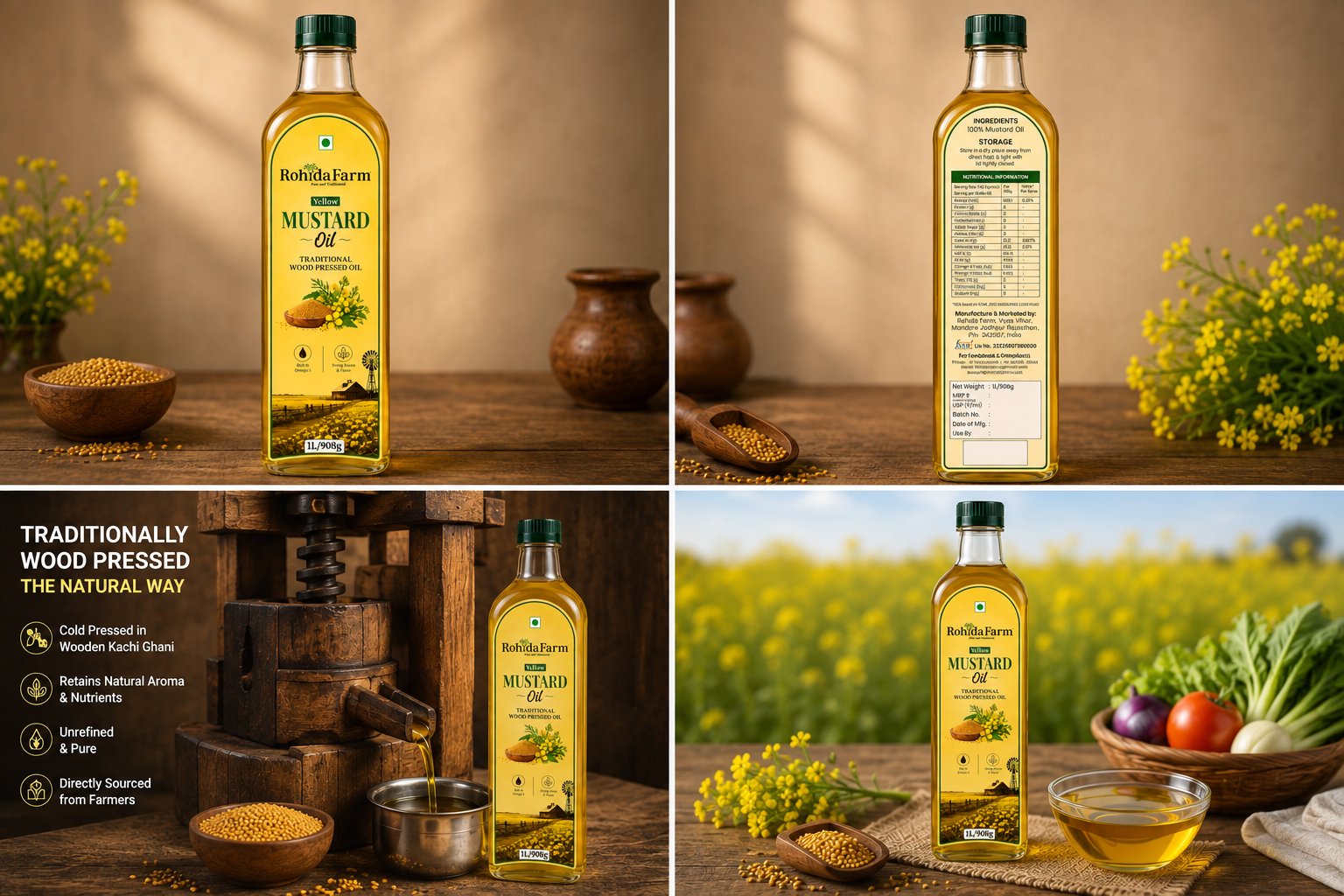 Yellow Mustard Wood-Pressed Oil
